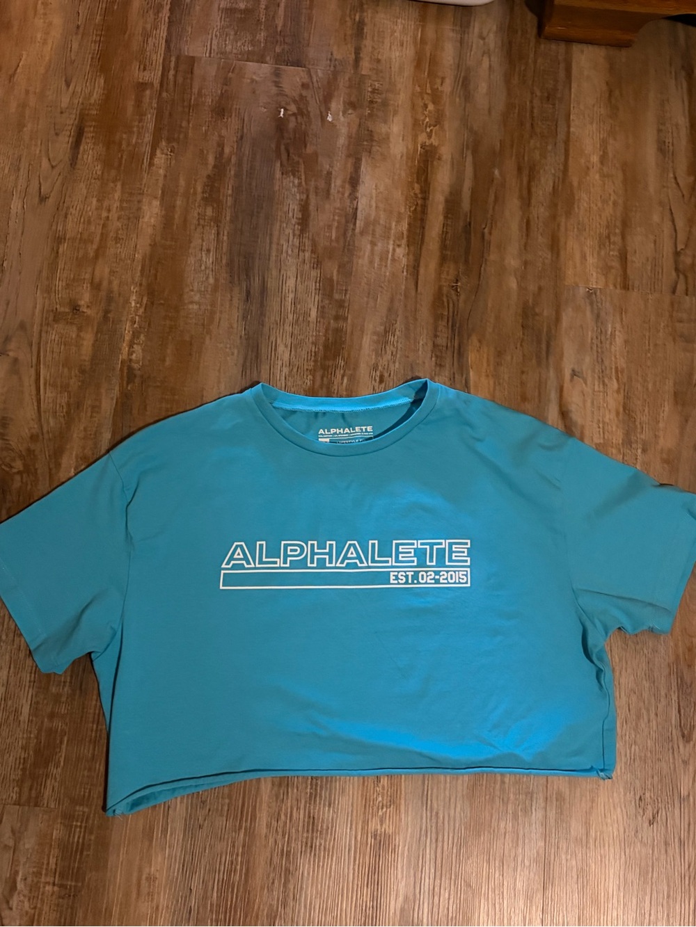 Alphalete Teal Logo Cropped Tee - Kids